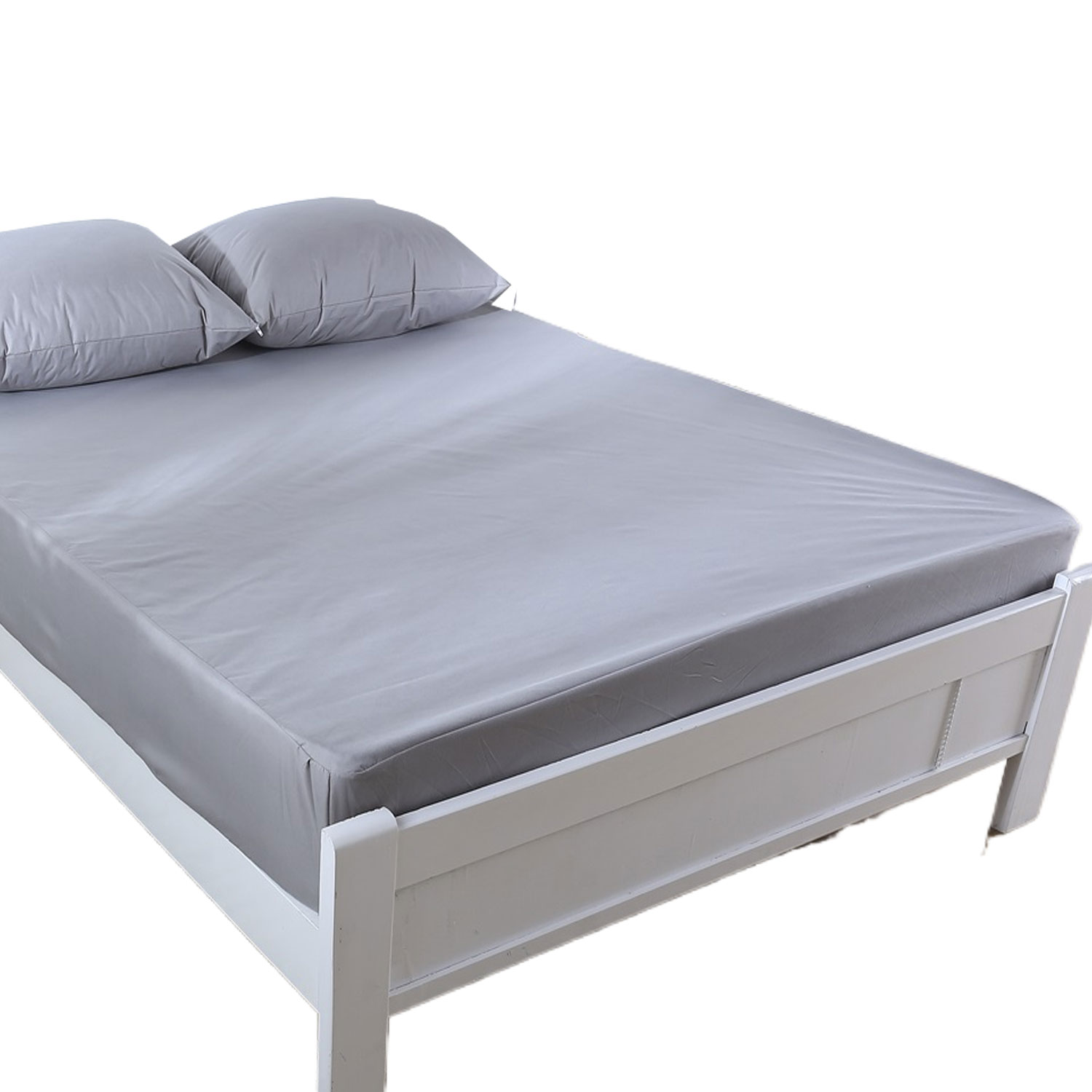 Housse de protection de matelas solide, drap imperméable, noir/gris/bleu marine: 160x200cm / Gris clair