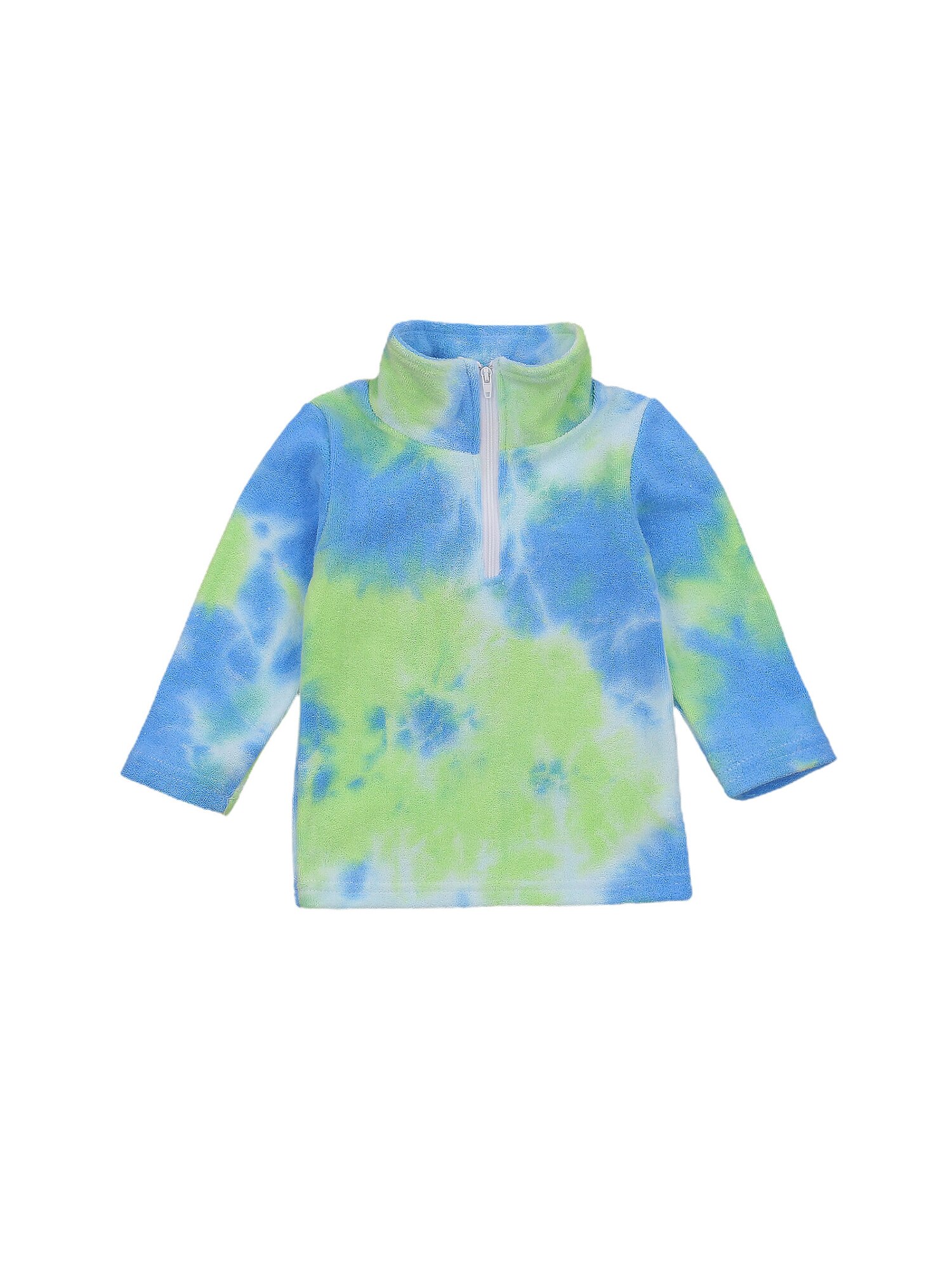 Baby Kid Jongens Meisjes Fleece Tie Dye Bovenkleding, Rits Hoge Hals Sweatshirts: 2 / 9m