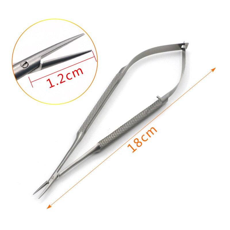 Micro schaar roestvrij staal titanium legering chirurgisch fijne instrumenten straight puntige tip 12 14 16 18 cm: H