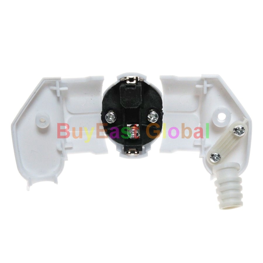 (Pack 5) EU Schuko French Korean 90 Degree Right Angle DIY Rewireable Plug AC100~250V 16A Black White