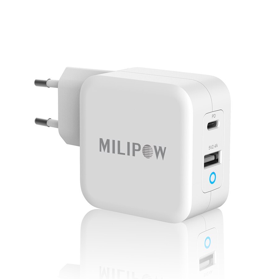 Pd 65w- poorts oplader, dubbele poort oplader met usb-a voor apple macbook, macbook pro, air, ipad pro, iphone 11/ pro max, nintendo switch: Default Title