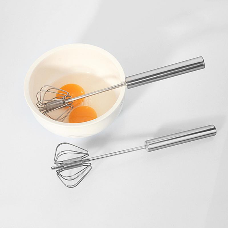 Rustfrit stål semi-automatisk piskeris mixer æg mælk piskeris kogeværktøj æg blending omrøring håndpisker mixer bagning 1 stk.