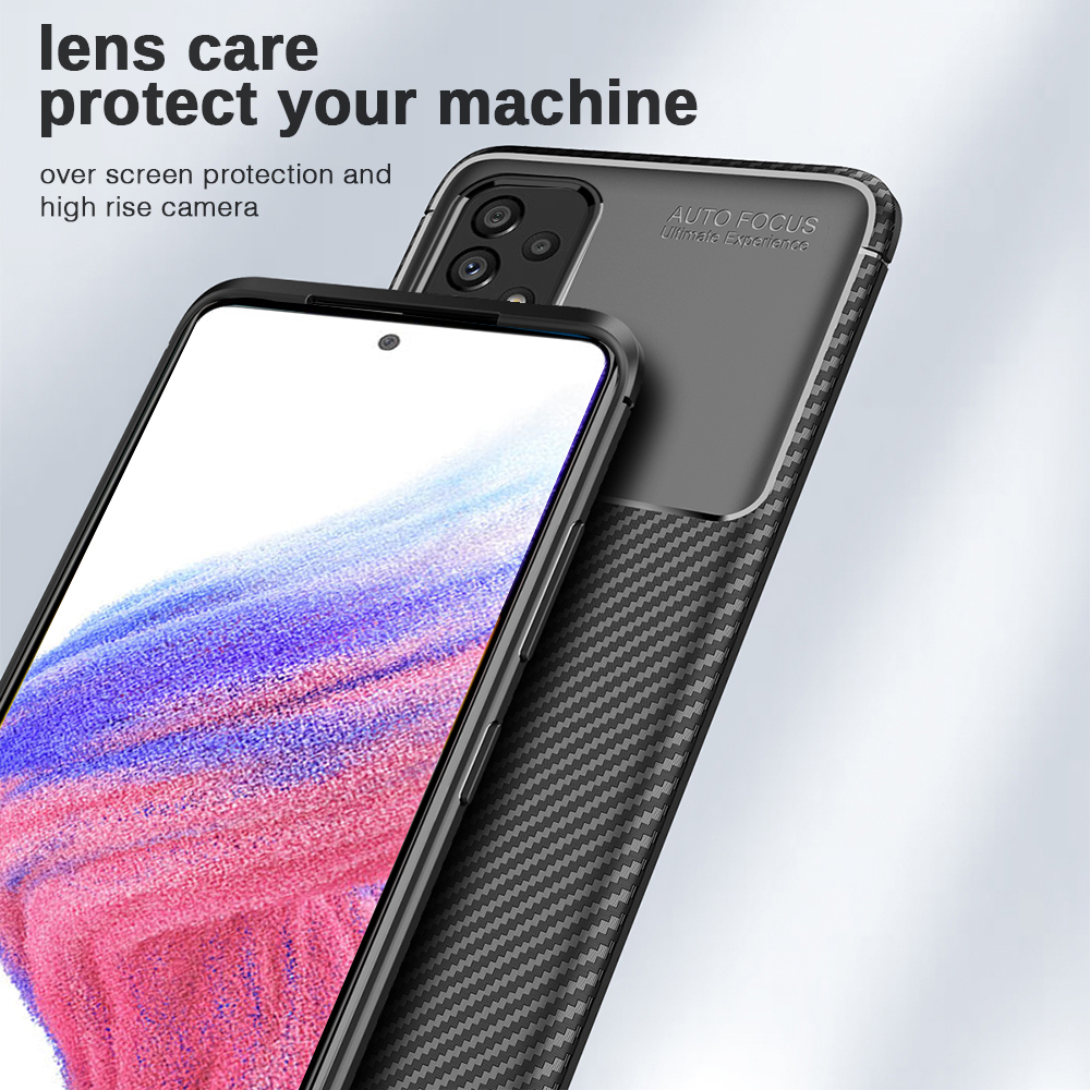 Per Samsung Galaxy A53 5G 6.5 "custodia in fibra di carbonio Tpu custodia morbida in Silicone per Samsung A53 A 53 custodia protettiva antiurto