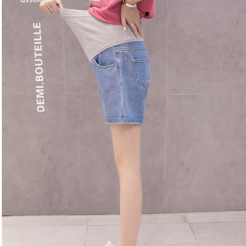 Été mince Denim maternité jean court ventre Shorts amples vêtements pour femmes enceintes jambe large grossesse Shorts décontracté és