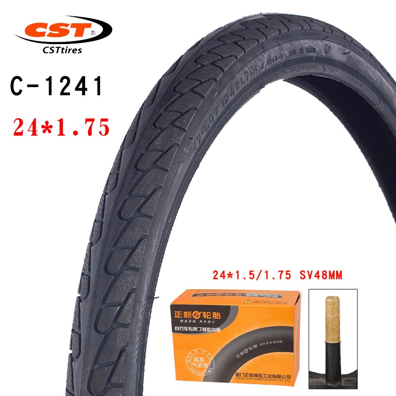 Cst C1241 Mountainbike Band 24Inch Fiets Accessoires Staaldraad 24*1.75 Slijtvaste Fietsband: C1241 SV48