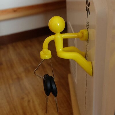 3d mänsklig simulering kylskåp magnet nyckel krok färgglada kylskåp dekoration: Gul