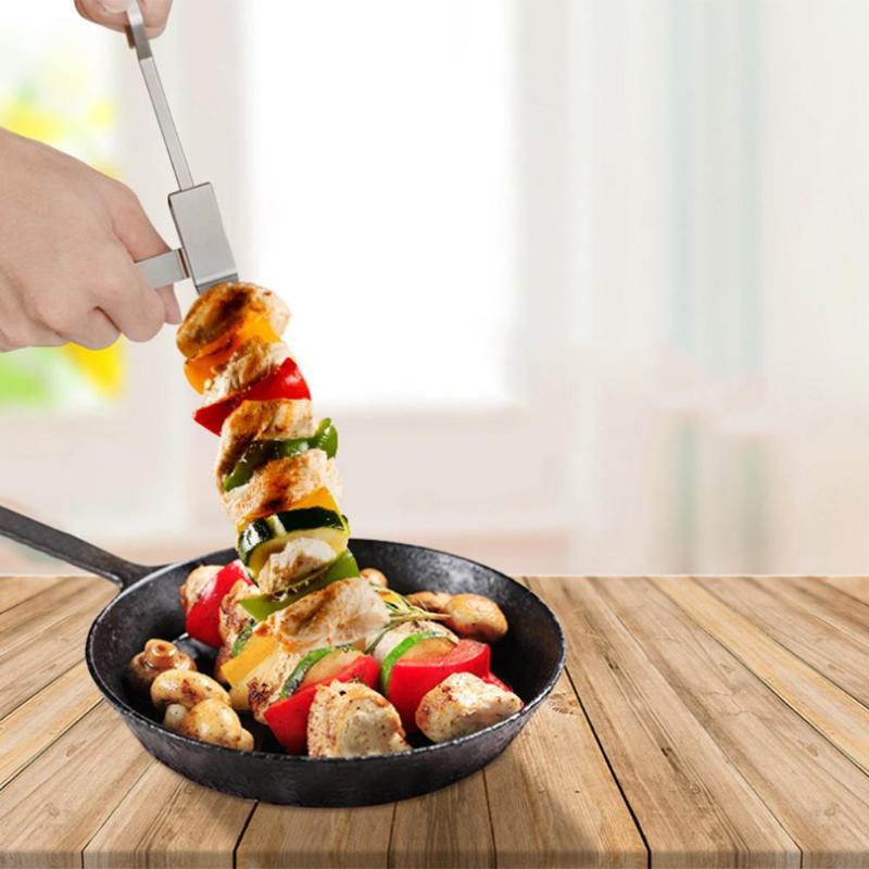 1 pc 37 cm Rvs Kabob Stok Barbecue Spiesjes Vlees Kebab BBQ Grillen Naald Voor Outdoor Camping Picknick BBQ spiesjes