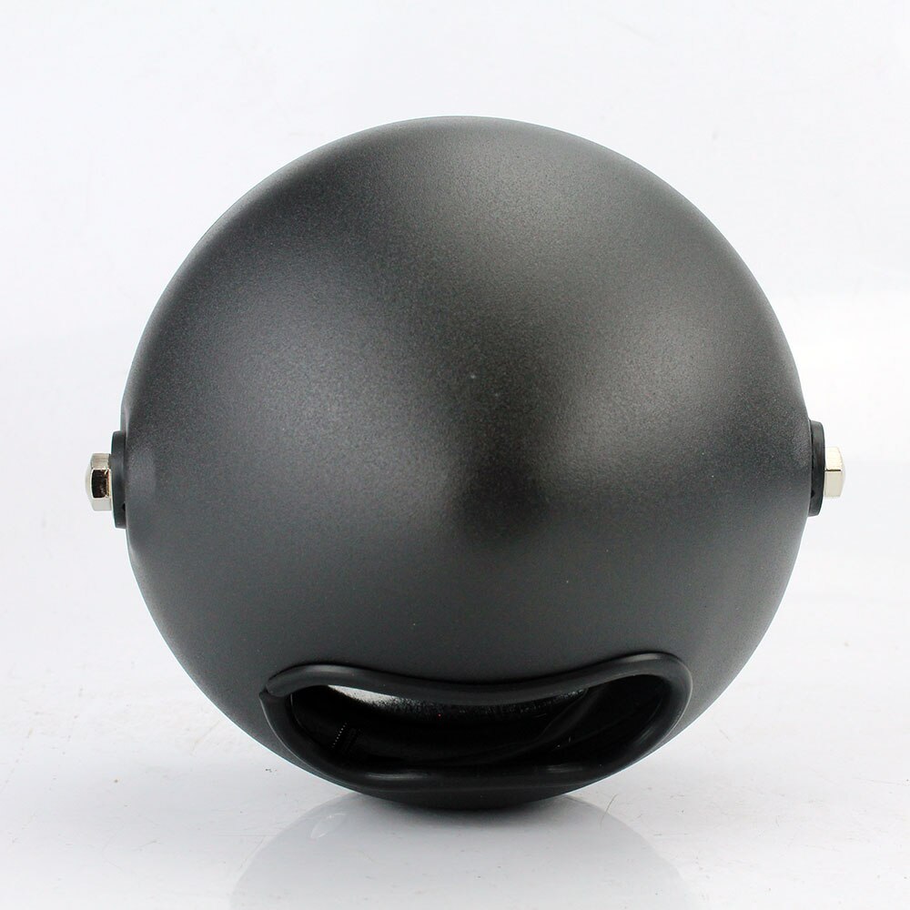 6.5 & #39 ; i motorcykel universal sort/krom rund led forlygte nærlys cafe racer