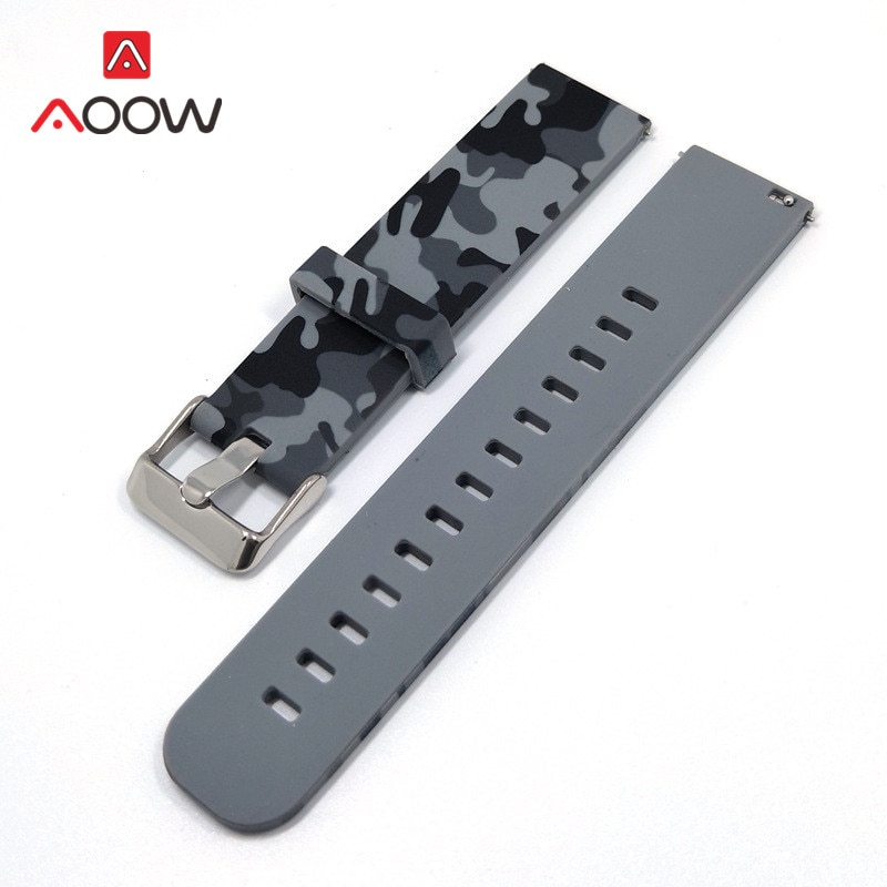 20mm 22mm Camo Printing Silicone Sport Strap for Samsung Galaxy Watch Active 42mm 46mm Gear S2 S3 Bracelet Band for Smart Watch