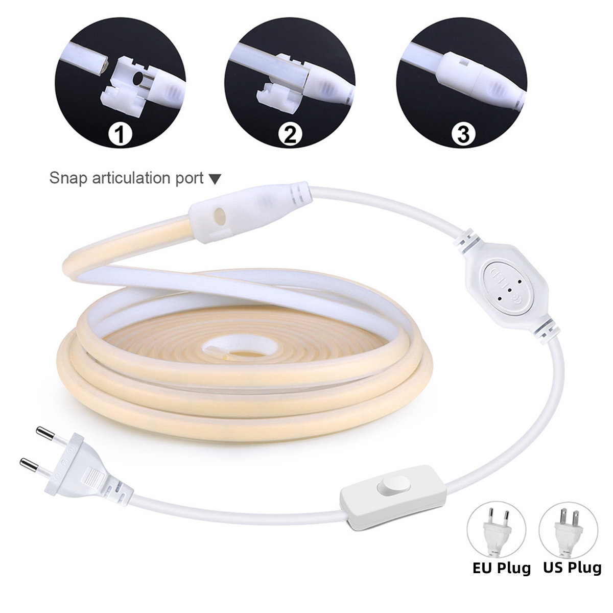 1-20m 110V 220V COB LED Strip Lights 288LEDs/m Flexible Outdoor Garden Lamp CRI RA90 Waterproof LED Tape Kitchen Cabinet Decor