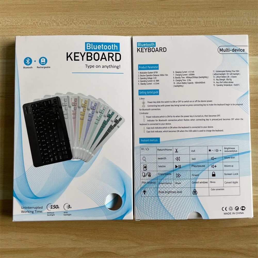 Wireless Keyboard Mouse Set for iPad Samsung Huawei Xiaomi Tablets Bluetooth Keyboard Mouse Compatible with iOS Android Windows