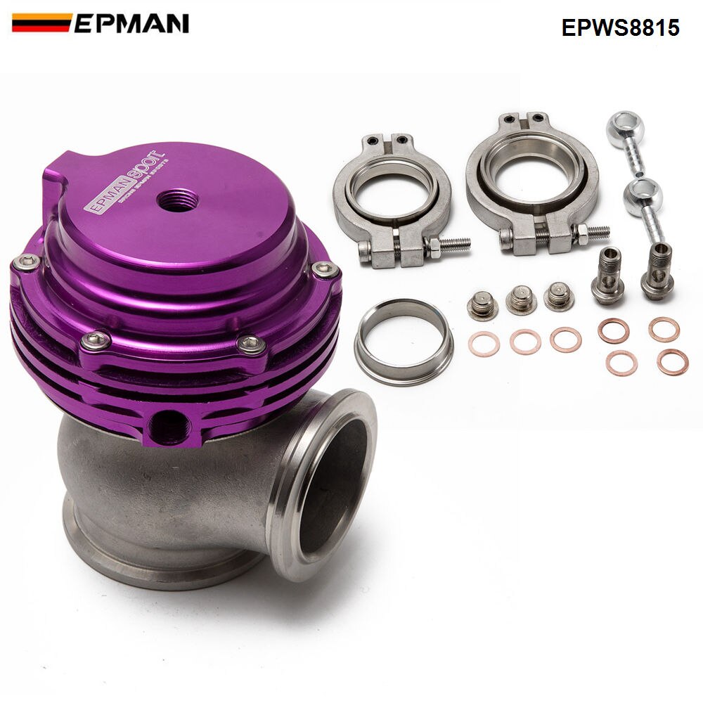 EPMAN MVS 38mm Wastegate Aluminium oben Stahl V-Band Gold Externe Abfall Tor Für Aufzurüsten Turbo vielfältig 14PSI EPWS8815: Lila
