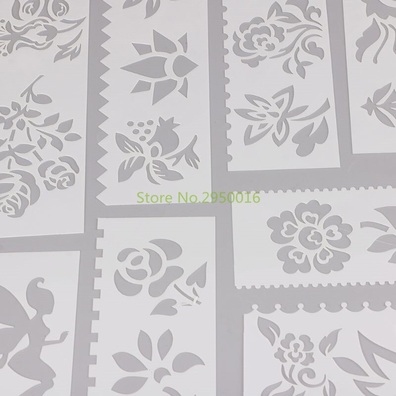 8Pcs/set Kids Plastic Drawing Template Rulers Stencils DIY Painting DIY Making School Stationery Supply Tools Craft 8 Types C26