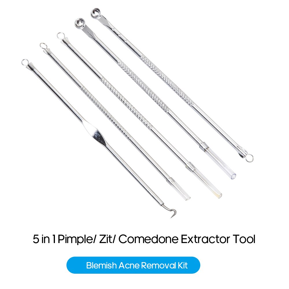 Electric Blackhead Suction Device with 5 in 1 Pimple Zit Comedone Extractor Tool Acne Removal Kit Blackhead Remover