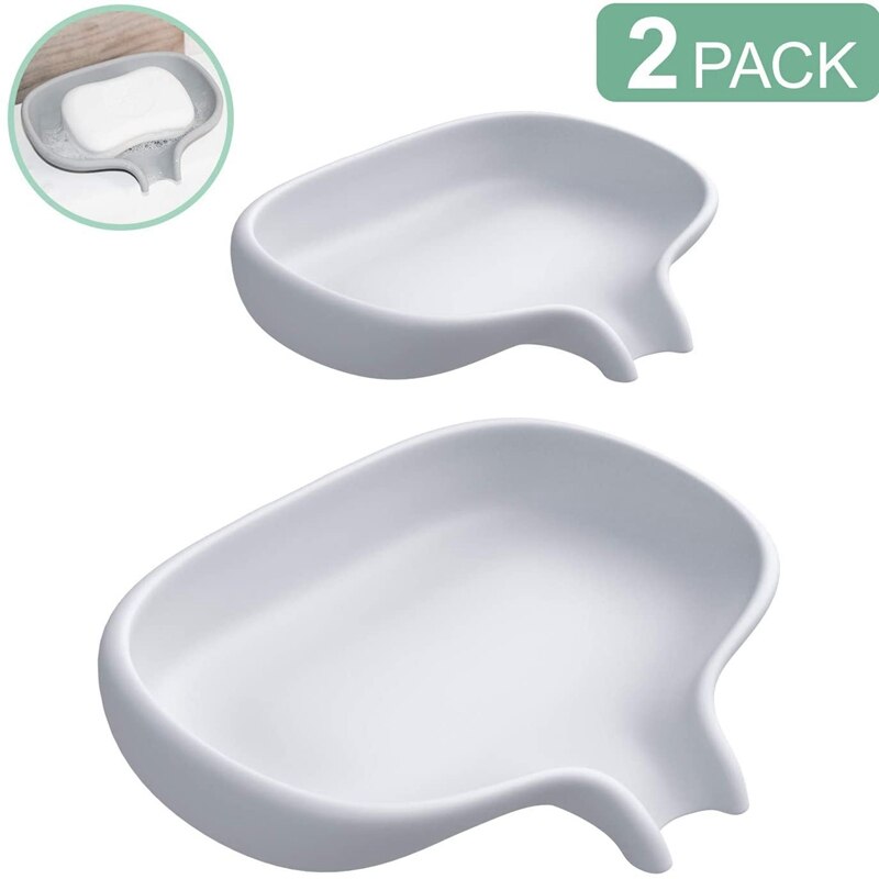 Zeepbakje Met Afvoer, Zeepbakjes Voor Badkamer Wastafel, Siliconen Zeepbakje Voor Douche, bar Zeep Houder Voor Keuken Teller: Default Title