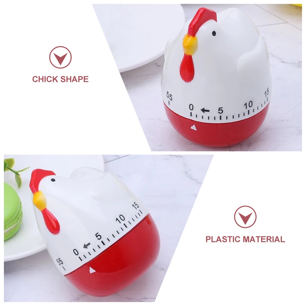 Adorable Chicken Shaped Mechanical Baking Timer Cartoon Timing Device for Home