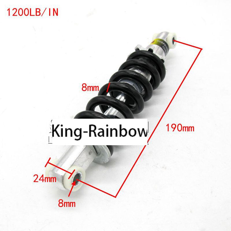 1pcs 1200LB/IN 750LB 650LB Motorcycle Air Shock Absorber Rear Suspension For 47cc 49cc Motor Scooter ATV Quad