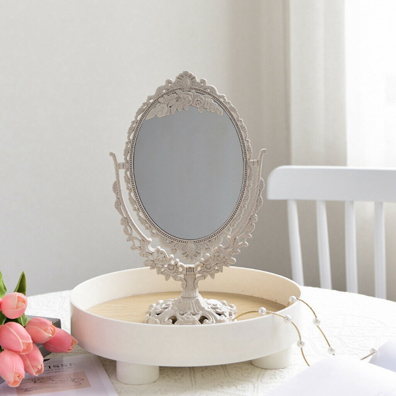 Desktop Mirror Vanity 360° Swivel Cosmetic Makeup Mirror with Stand Mirror