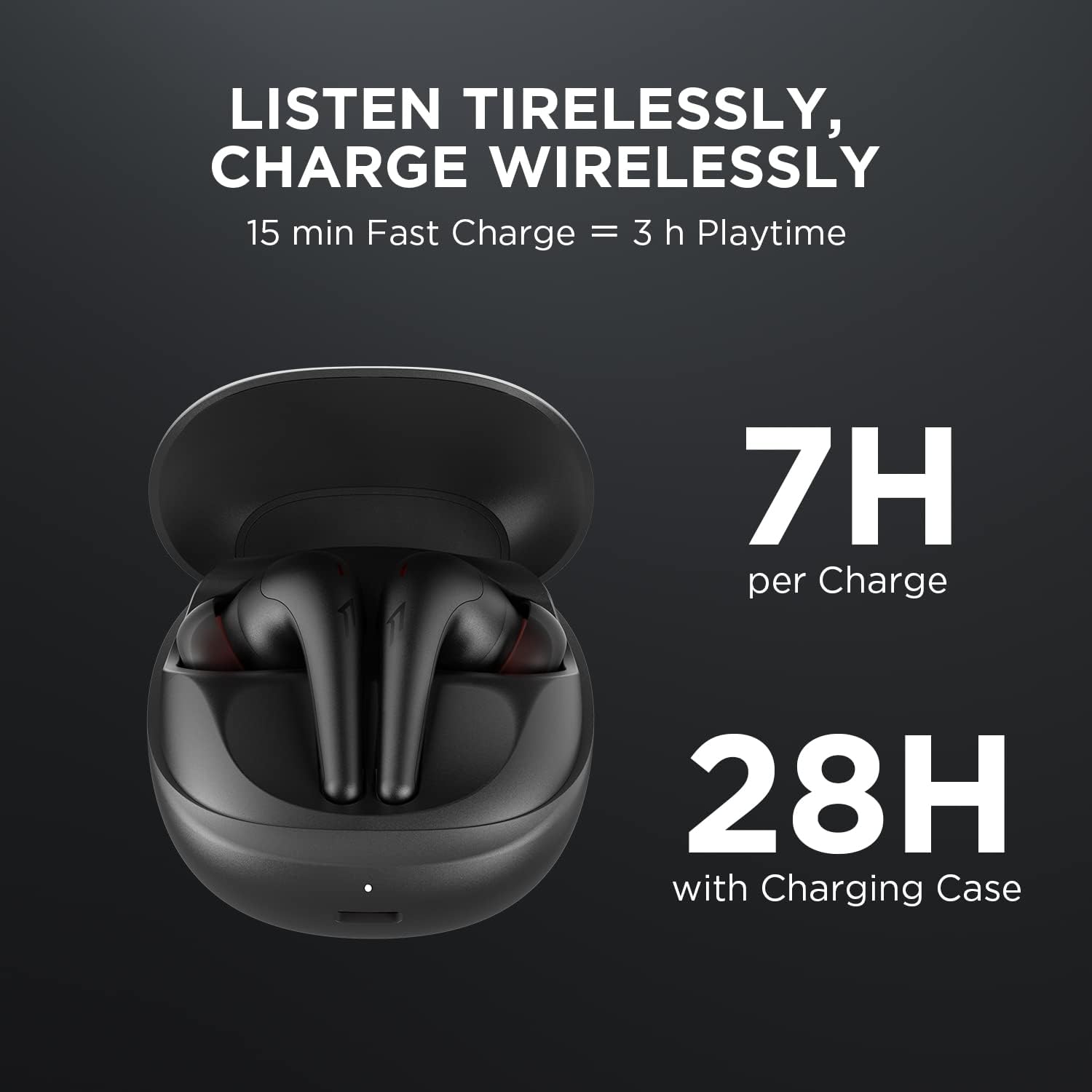 Écouteurs Aero Bluetooth 5.2, suppression du bruit, flash, appels clairs, autonomie de 28 heures, chargement sans fil, casque électronique, 1 plus