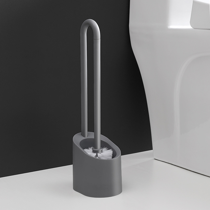 Escova de limpeza magnética para banheiro, conjunto de acessórios de banheiro com cabo longo, suporte de escova de vaso sanitário, ferramenta de limpeza, conjunto doméstico: Preto