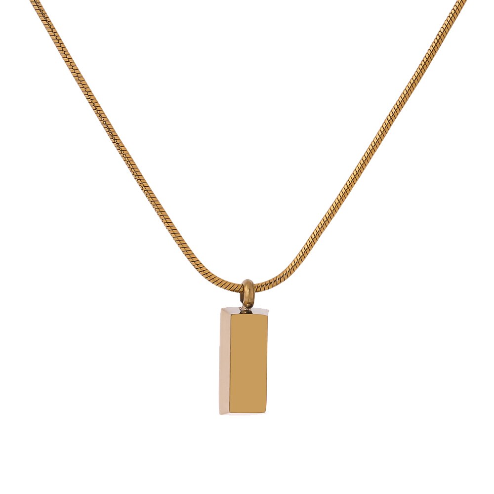 Yhpup Statement Necklace for Women Stainless Steel Jewelry Stylish Golden Metal Geometric Pendant Chain Choker Necklace: Default Title