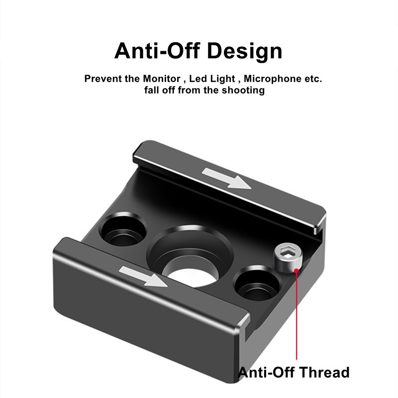 R5 R6 adattatore per montaggio su slitta fredda per fotocamera con filettatura Anti-off per A7C A7S3 A7M3 A7III morsetto per microfono per fotocamera LED opzioni fai da te