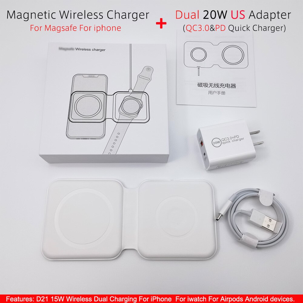 Cargador inalámbrico para Iphone, Xiaomi, Huawei y Samsung: D21 Wireless and US