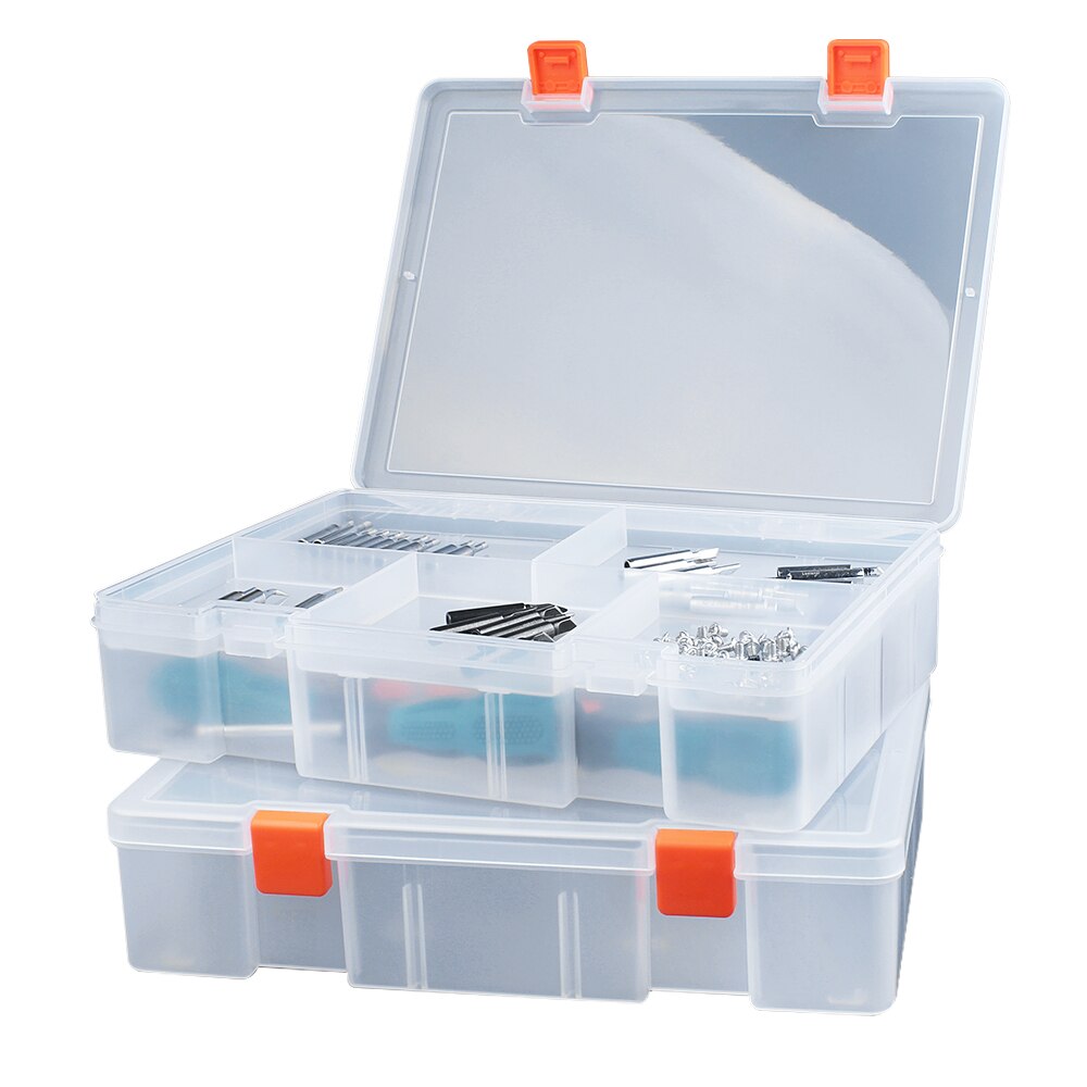 Luxianzi Transparante Plastic Opslag Gereedschap Doos Met Handvat Verstelbare Reparatie Toolbox Hardware Schroef Stofdicht Organizer Case