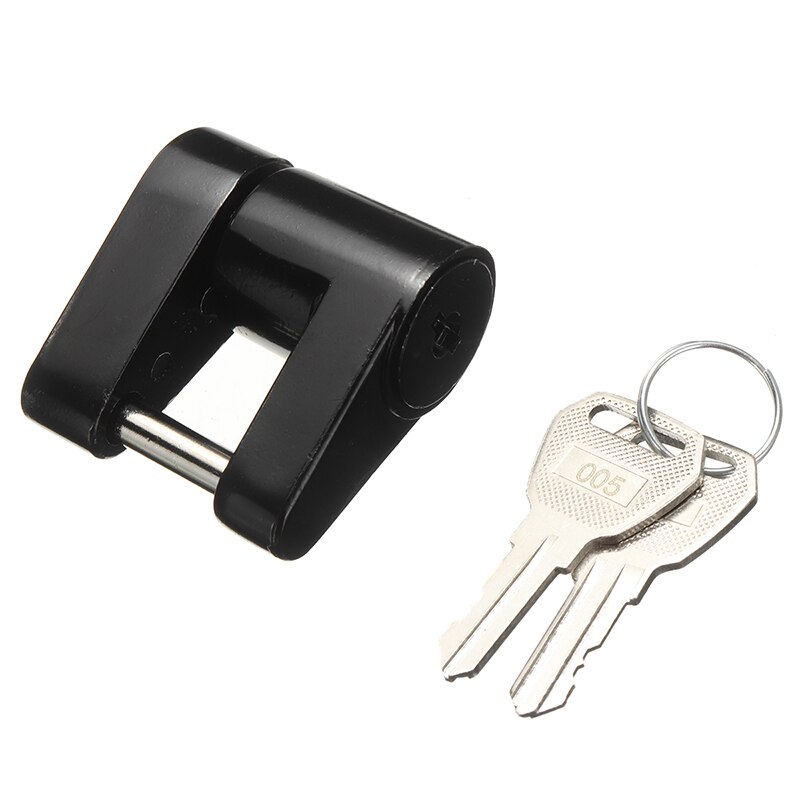 Zinc Alloy 1/4" Trailer Hitch Coupler Lock Anti-theft Locking Hauling Security Towing Tow Bar with 2 Keys