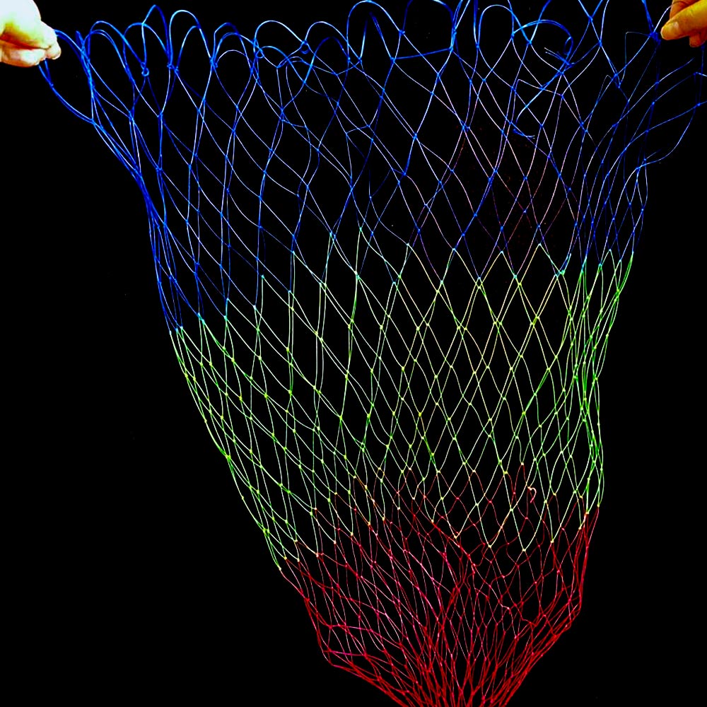 3 Sizes Nylon Fishing Nets Collapsible Fishing Tools Rhombus Mesh Hole Depth Folding Nylon Landing Dip Net