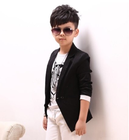 Kids Casual Suits Jacket Boys Korean Style Blazer Children Wedding Blazers for Boys Big Teenager Boys Casual Blazers: Black / 4T