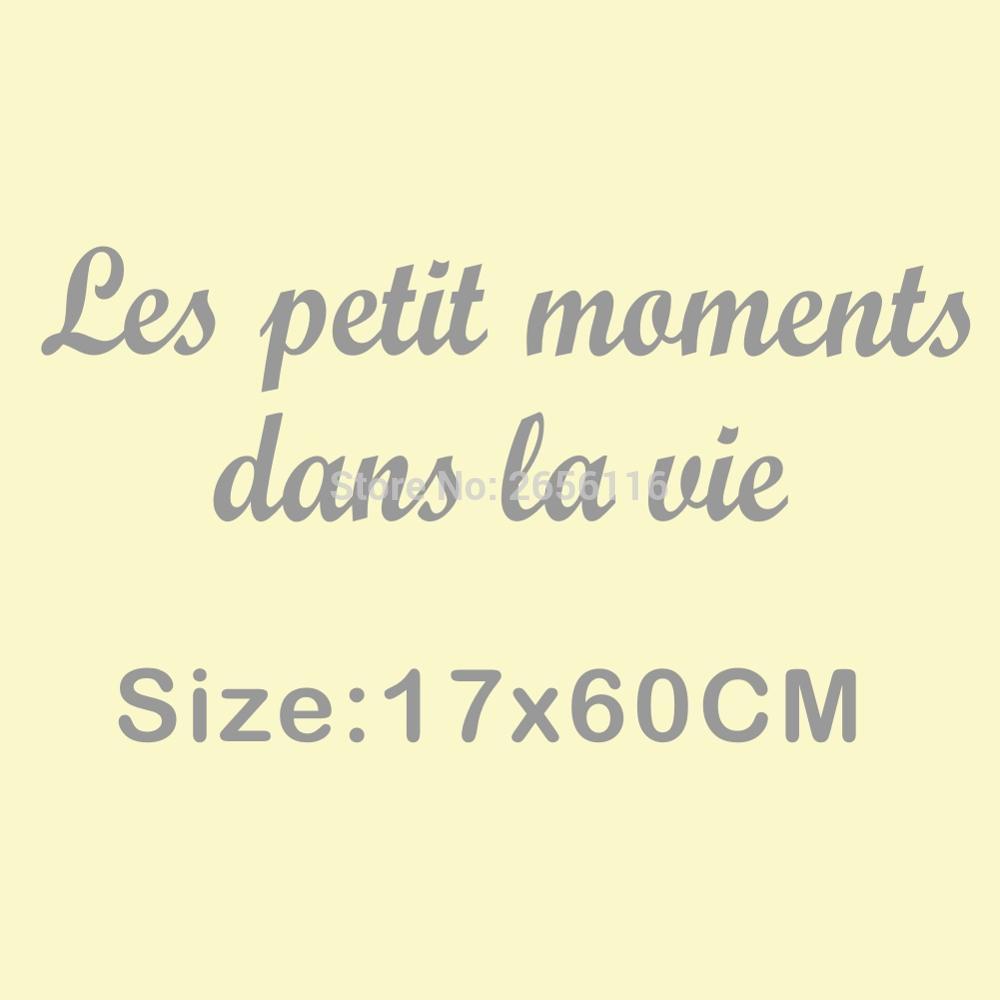 French Quote the Small Moments Life Wall Stickers for Living Room Wall Decals Quotes Vinyl Mural Wallpaper