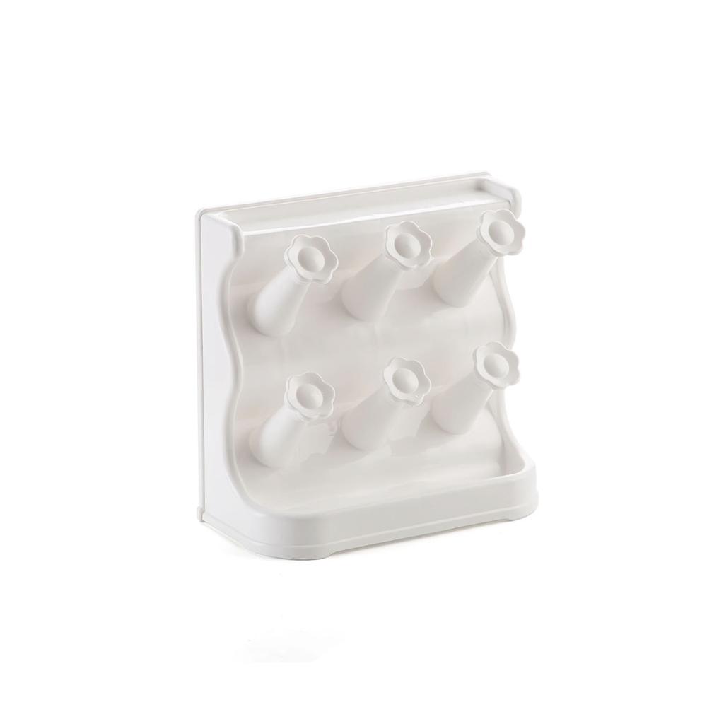 Soporte de pared para estante de almacenamiento de tazas, organizador de vasos de plástico para el hogar, estante de secado de tazas de agua, estante de cristal para decoración del hogar de 4/6 tazas: MULTI