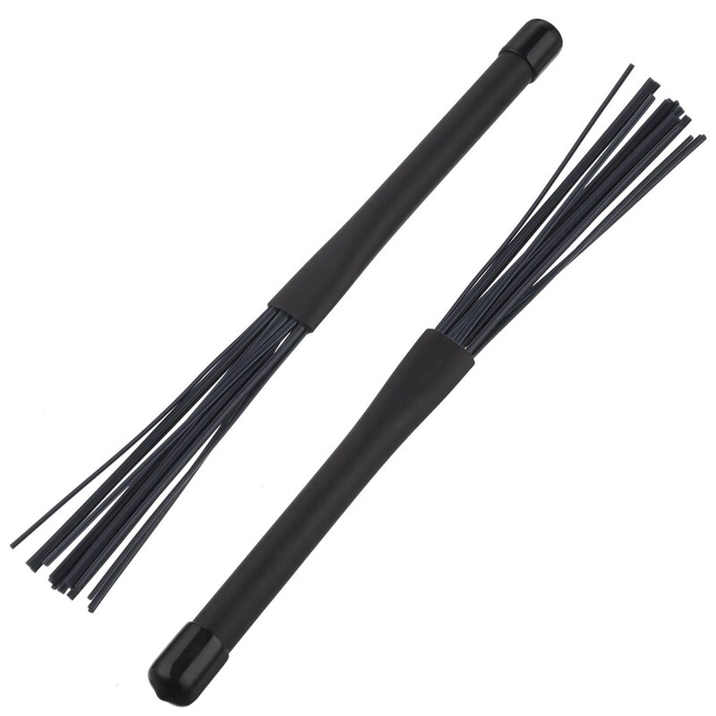 2 Pair Jazz Drum Brushes Sticks Made of Bamboo Black 40cm & 32 cm