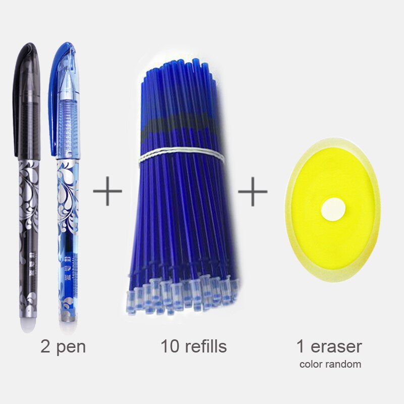 Erasable Pen 0.5 Mm Blue Black Color Ink Writing Gel Pens Washable Handle For School Office Stationery Supplies: 9