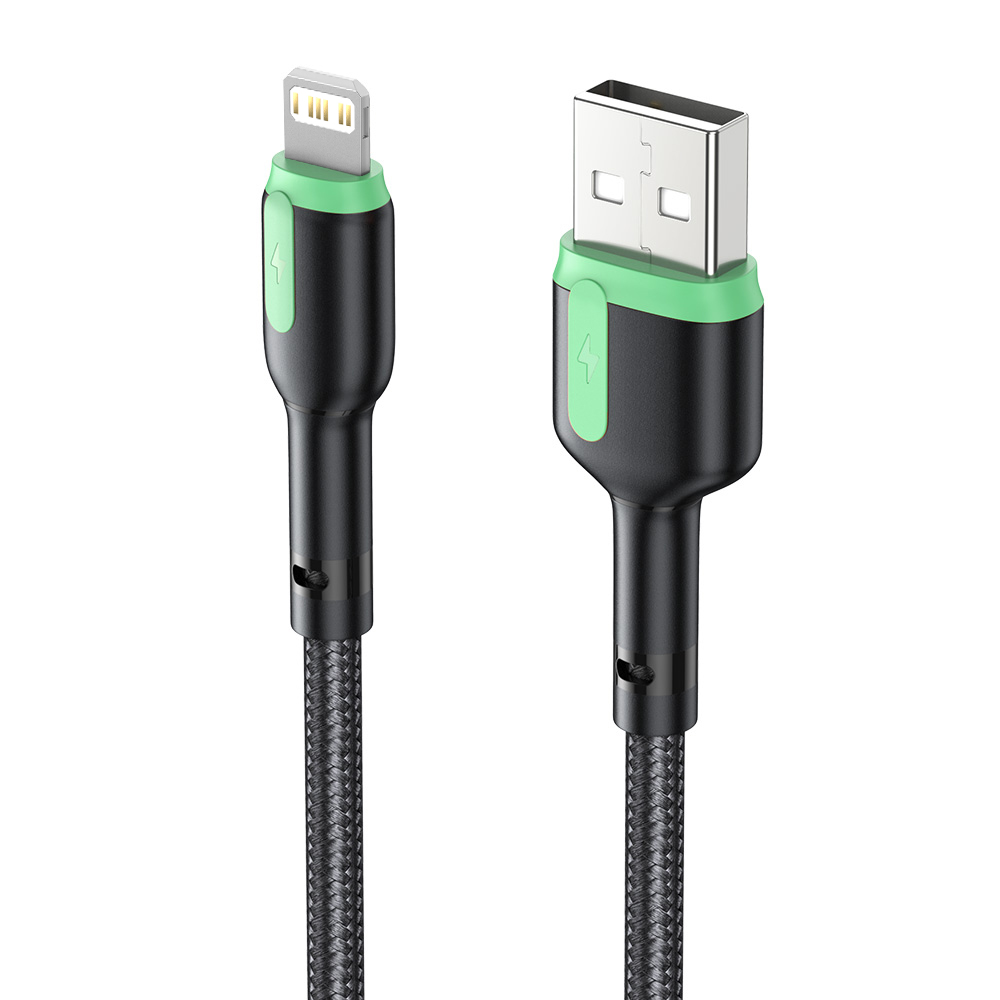 Câble USB tressé en Nylon pour recharge rapide et transfert de données, cordon de chargeur pour iPhone 12 13 11 Pro Max X XR XS 6S 7 8 Plus 1m 2m 3m: green / 300cm
