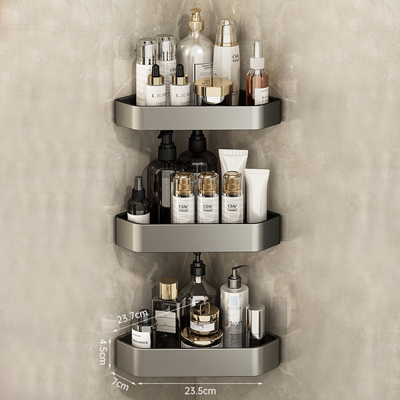 Półka Łazienkowa Organizer na Kosmetyki Aluminiowa Półka na Szampony Półka strąk Prysznic Akcesoria Łazienkowe Szara Półka Ścienna