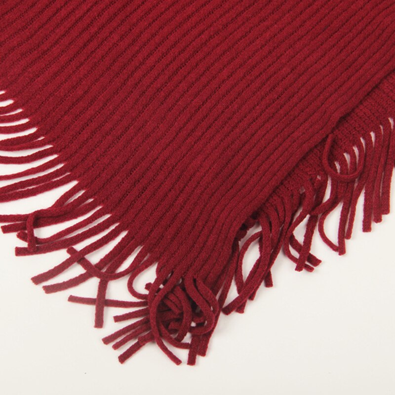 Vinter stickad tröja dam lång poncho och capes tjocka varma pullovers solid tofs fladdermus ärm tunna tröjor