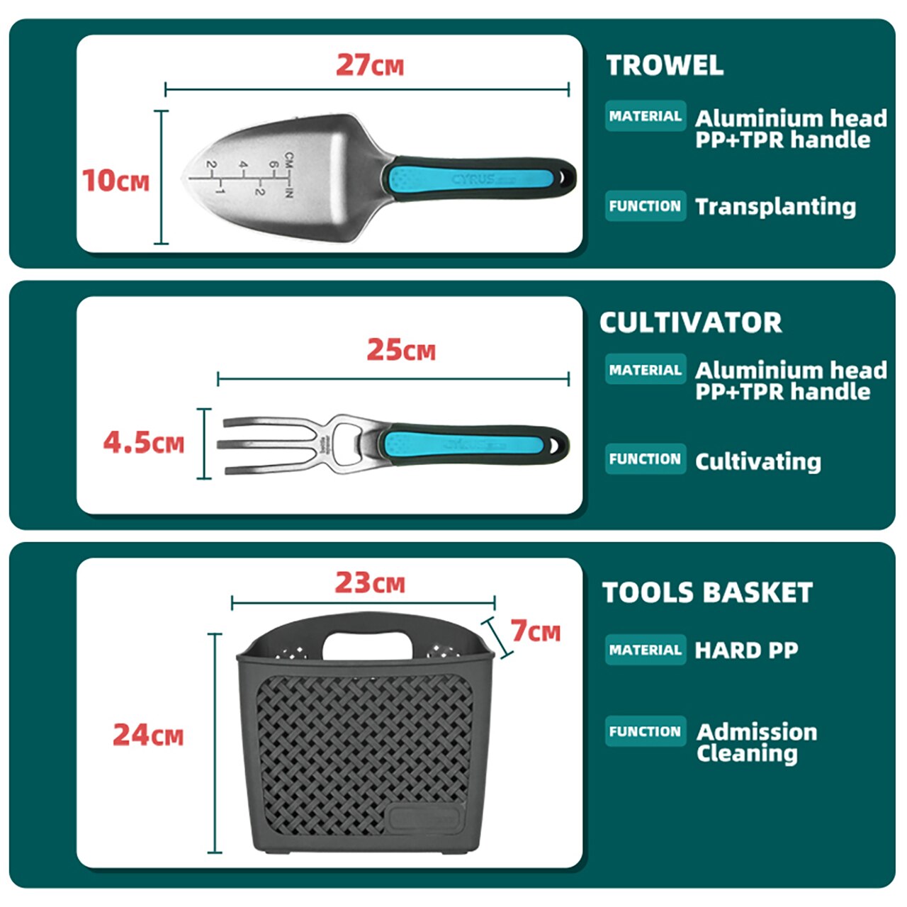 Mini Tuin Gereedschap Set Schop Hark Troffel Losmaken Bodem Planten Outdoor Kids Spade Handleiding Draagbare Met Pvc Ergonomisch Handvat