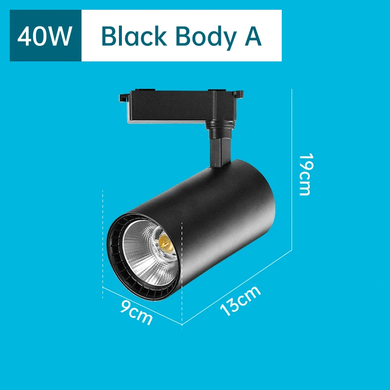 Luz de pista led 12w 20 30 40 cob luzes de pista trilho lâmpada de alumínio trilho luminária ponto luz para casa