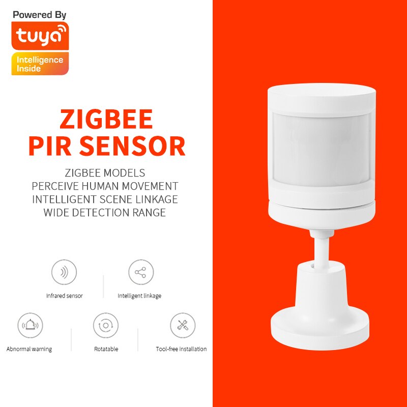 Tuya ZigBee PIR Sensor With 360-rotating Mounting Base Motion Detect Smart Human Body Movement Detect Wireless Wifi Gateway Hub
