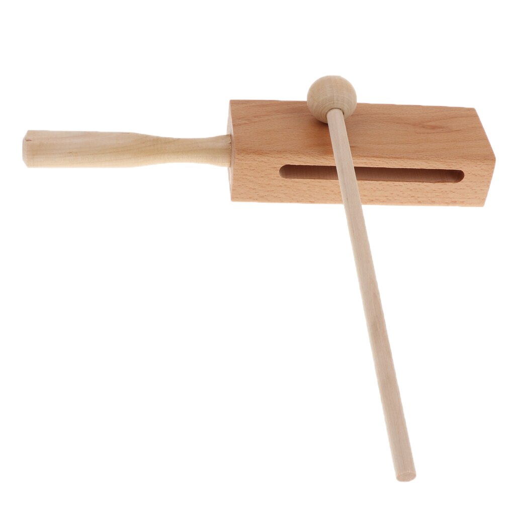 Finest Wood Block Hand Percussion + Mallet For Kids Music Early Leaning