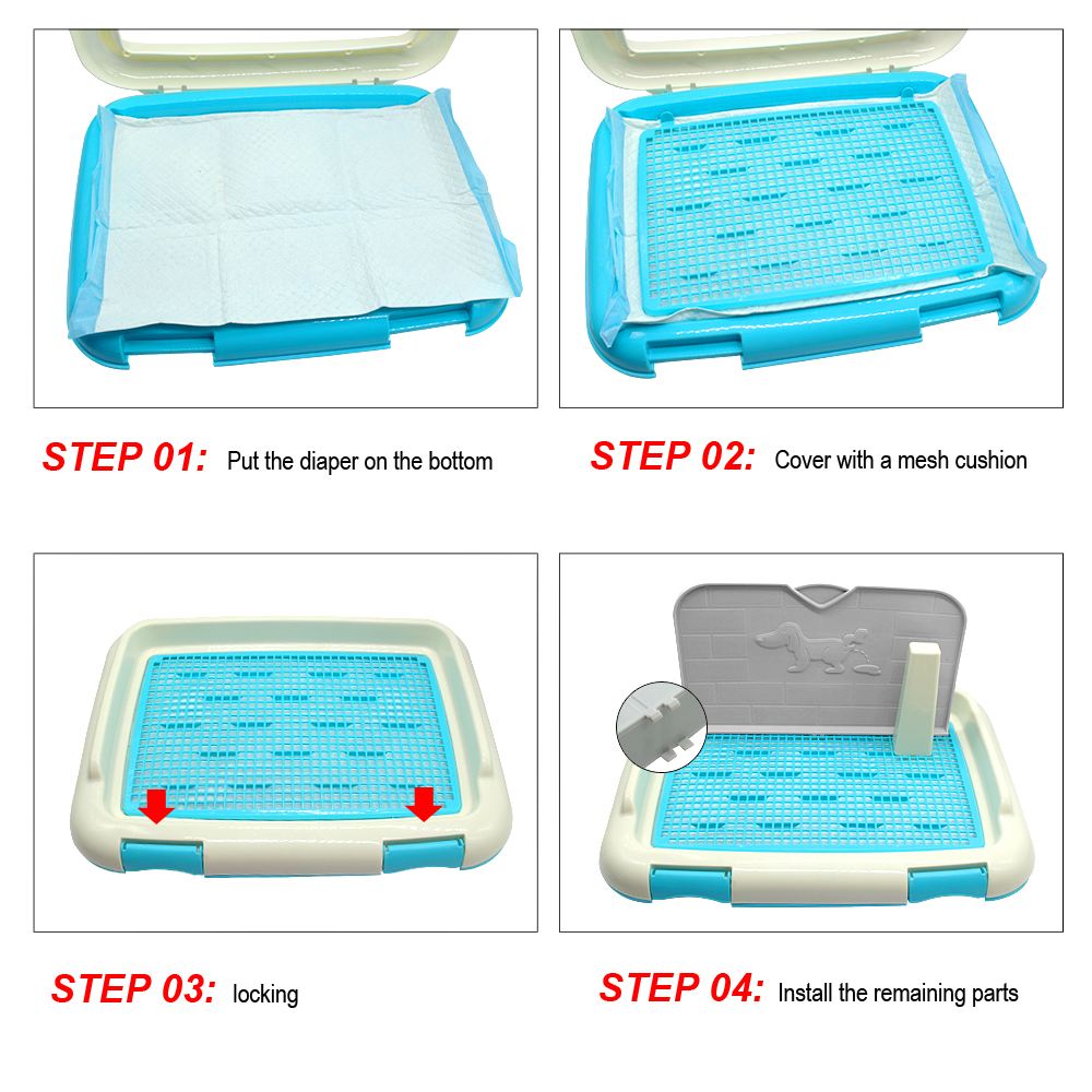 Pot de dressage pour chiens, bac à treillis, Portable, lavable, d&#39;intérieur, distributeur de excréments pour chiens, support de tampons, boîte à litière pour chats, fournitures pour animaux de compagnie