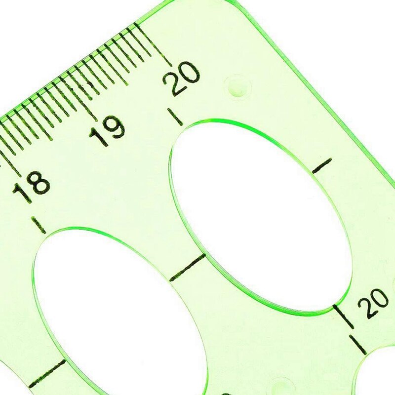 Geometric Template Ruler Drawing Template Measuring Ruler for Engineering Building School Office Supplies, 4 Counts