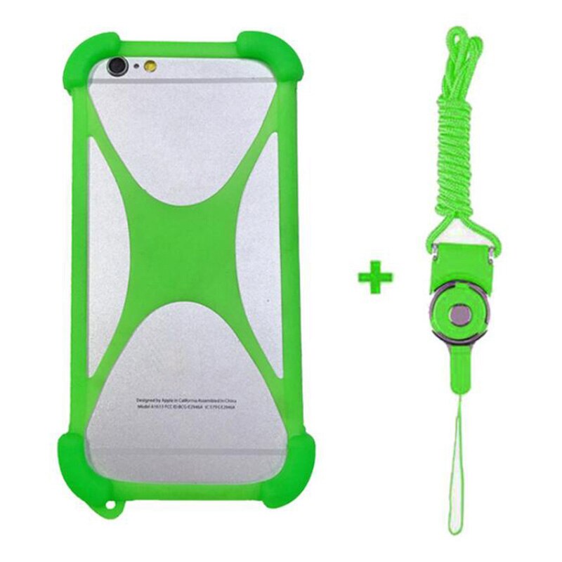 Pour Crosscall Core-X3 coque arrière Action-X3 souple en Silicone élastique pour coque de Trekker-M1 Crosscall avec sangle de cou: green