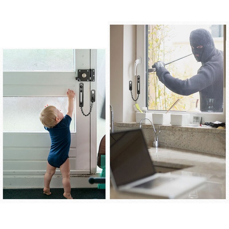 Anti-Theft Chain Punch Install Door Chain Home Door Latch Door Lock Ecurity Lock Door Lock Anti-Lock Pin