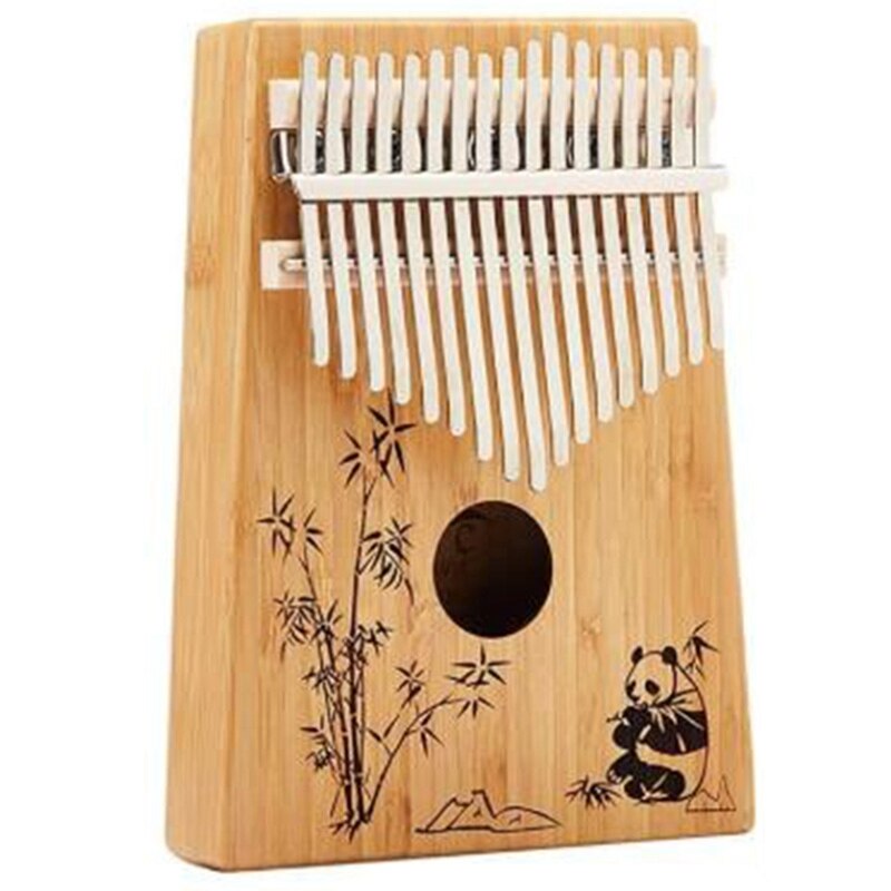 Mbira Kalimba 17-Key Bamboo Thumb Piano, Marimbas Finger Instrument and Complete Accessories Learning Book Tuning Hammer: Default Title