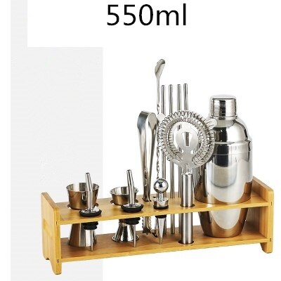 Cocktail Shaker Bar Set Plactic&amp;Wood Holder Stainless Steel Copper Plated Cocktail Shaker Bartender browserKit Bars Set Tools: F