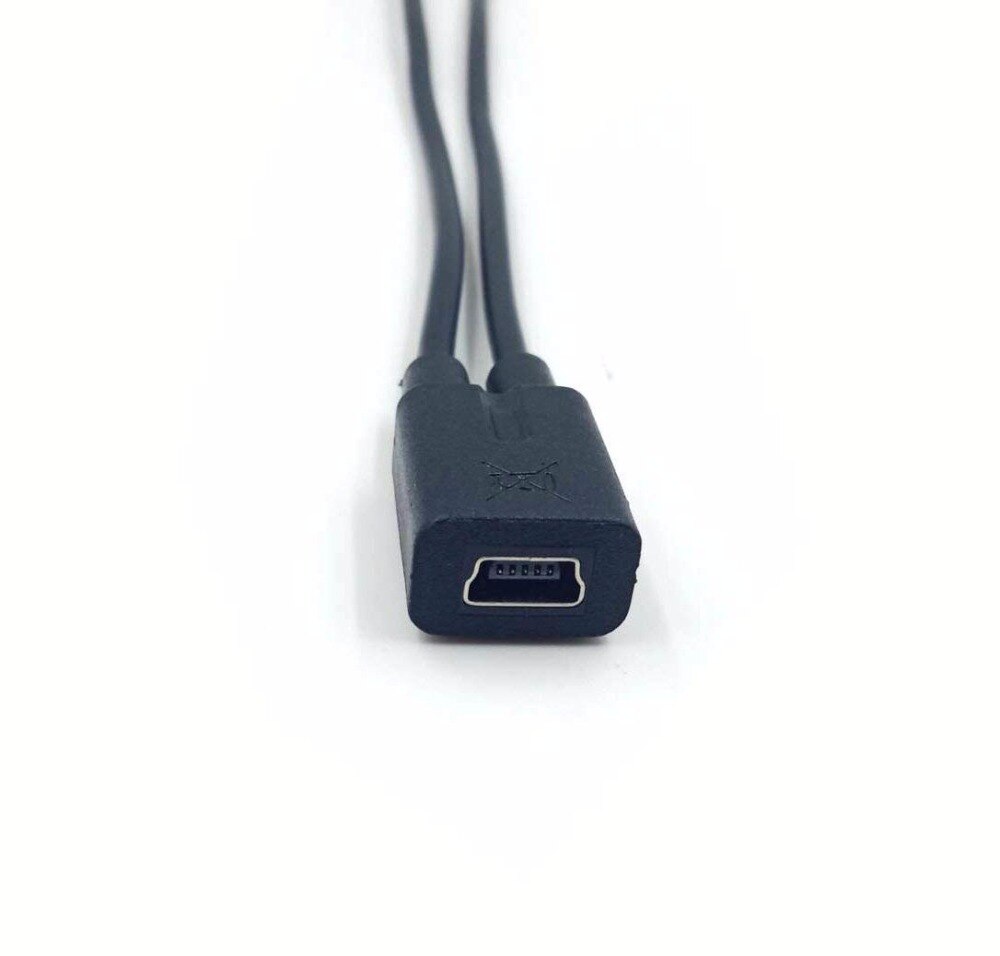 Mini usb 1 to 2 y splitter kabel, usb 2.0 mini 5- pin hun til han + micro usb han konverter højhastigheds ladekabel ledning