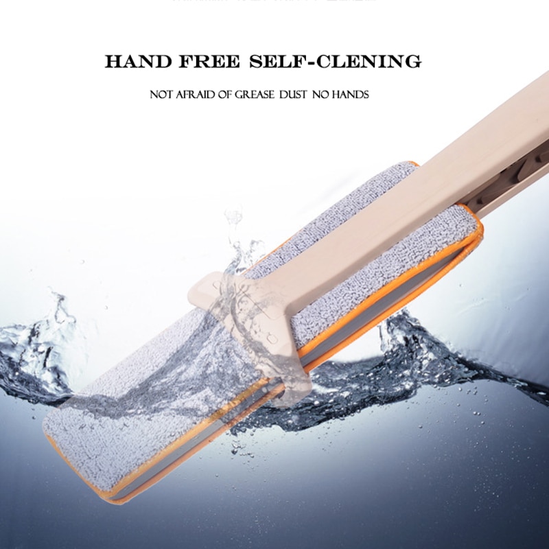 Handheld dupla-face plana mop mão-livre lavagem microfibra limpeza piso suprimentos 360 ° rotação ajustável ferramentas de limpeza do agregado familiar